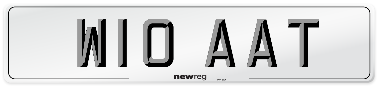 W10 AAT Number Plate from New Reg